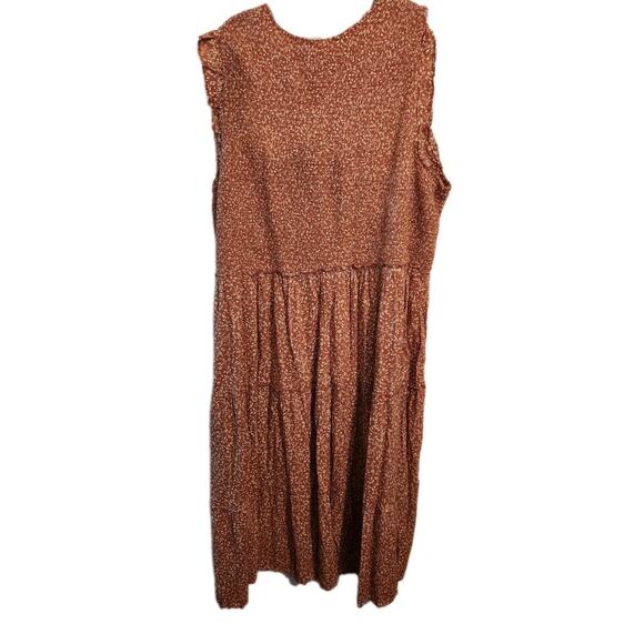 OLD NAVY Rose Pink Floral Maxi Dress Size 4X Smocked Top Ruffle Cottage NWT - Picture 2 of 11